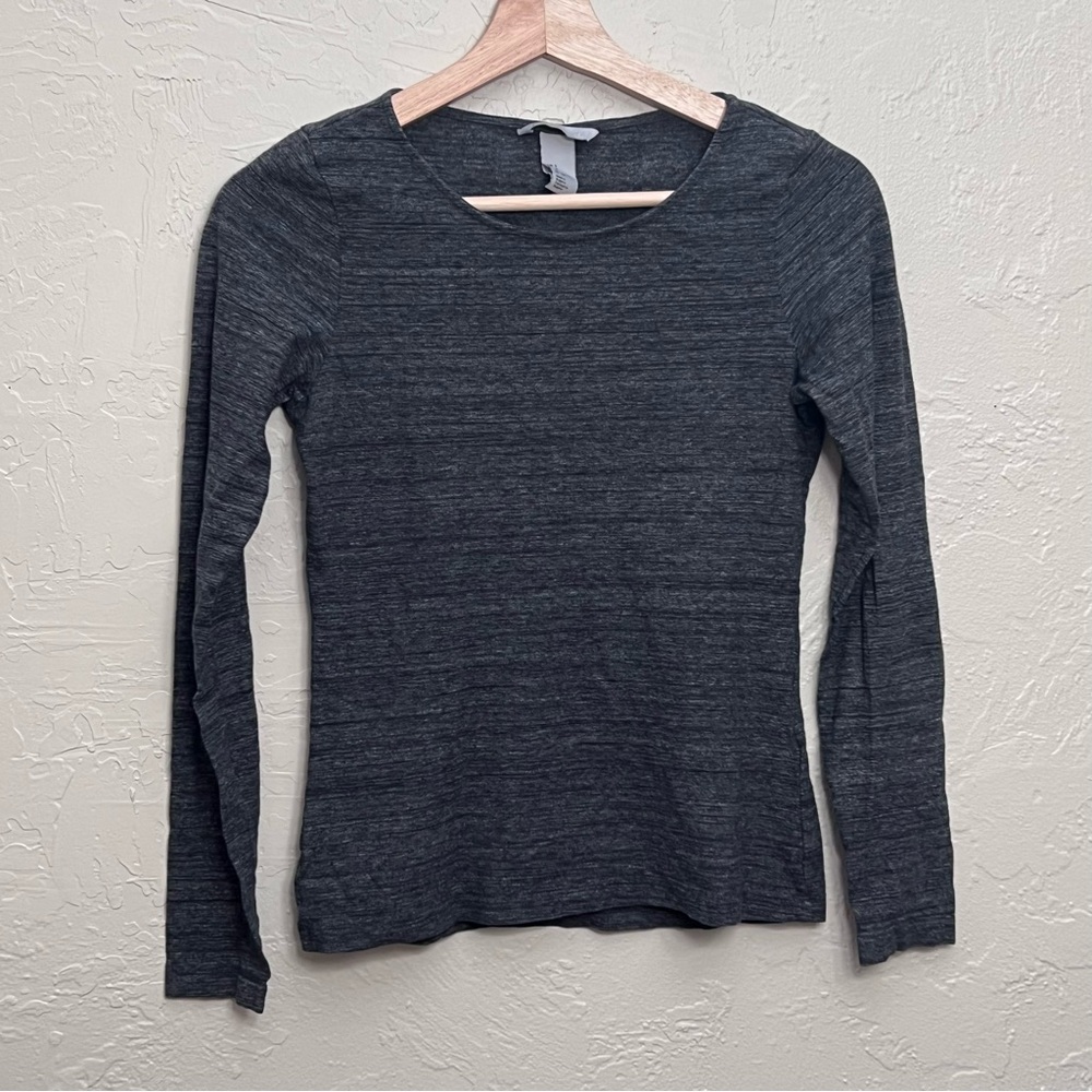 H&M DARK GREY PIMA COTTON LONG SLEEVE SHIRT SIZE S